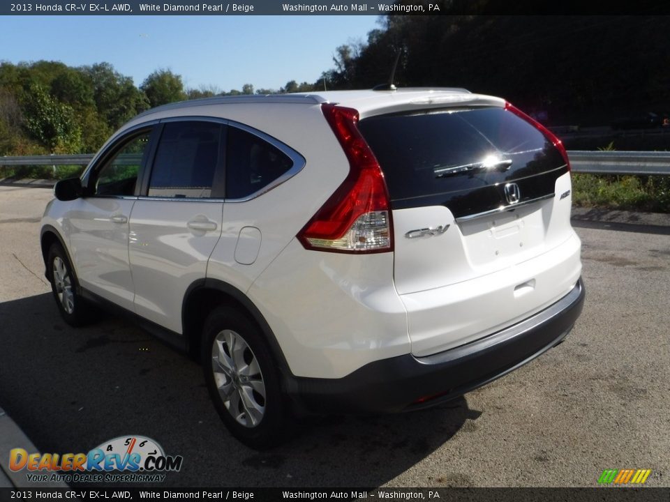 2013 Honda CR-V EX-L AWD White Diamond Pearl / Beige Photo #14
