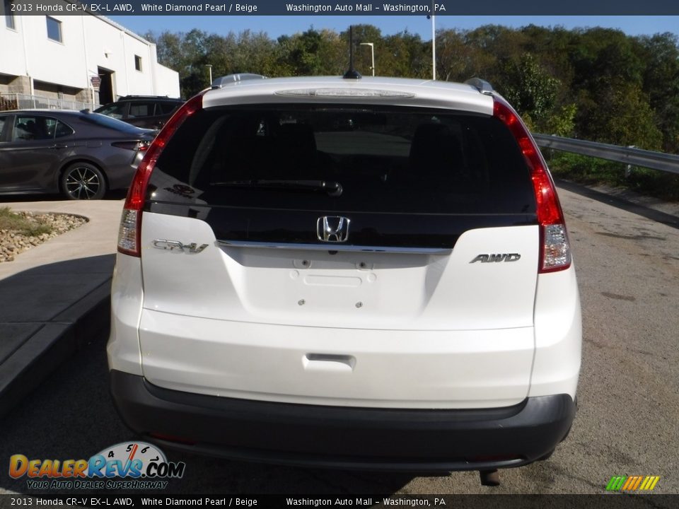 2013 Honda CR-V EX-L AWD White Diamond Pearl / Beige Photo #15