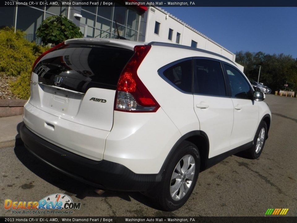 2013 Honda CR-V EX-L AWD White Diamond Pearl / Beige Photo #16