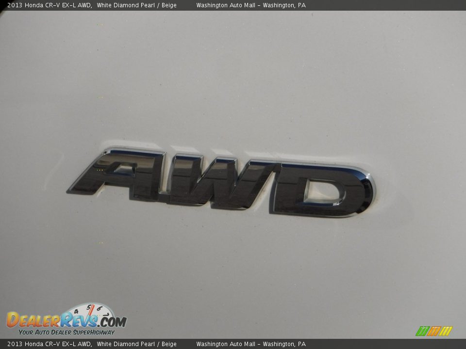 2013 Honda CR-V EX-L AWD White Diamond Pearl / Beige Photo #17