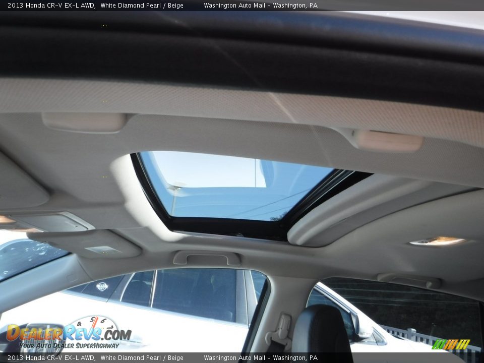 2013 Honda CR-V EX-L AWD White Diamond Pearl / Beige Photo #18