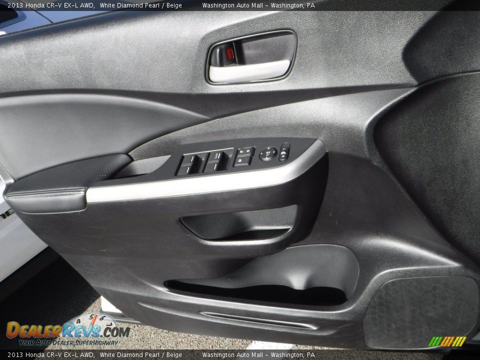 2013 Honda CR-V EX-L AWD White Diamond Pearl / Beige Photo #19