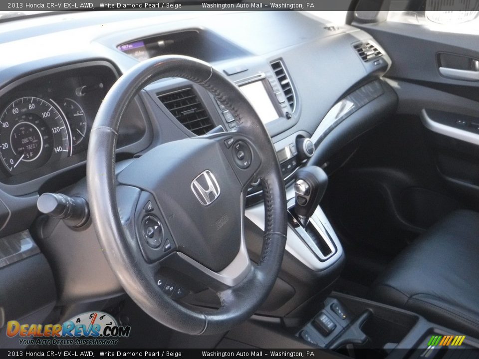 2013 Honda CR-V EX-L AWD White Diamond Pearl / Beige Photo #20
