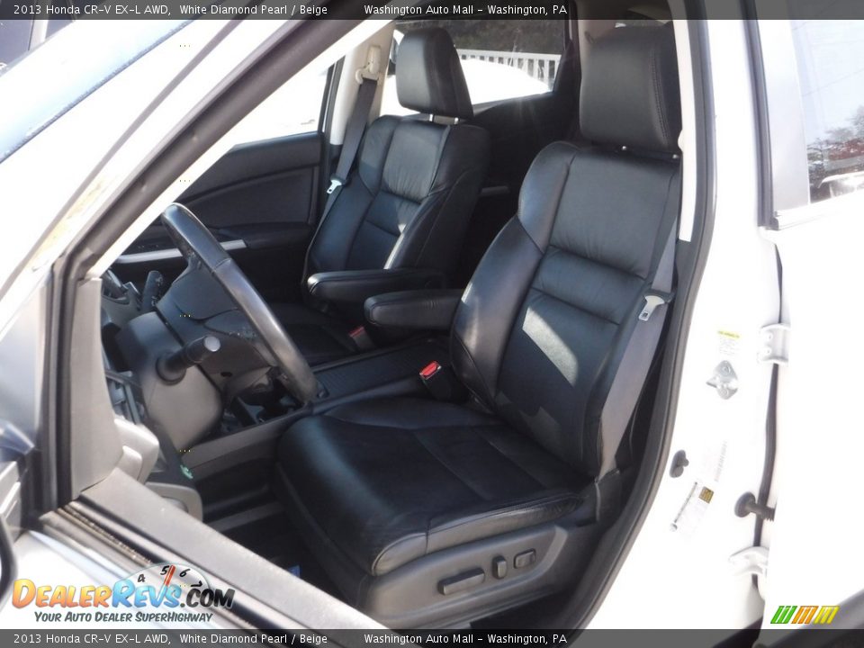2013 Honda CR-V EX-L AWD White Diamond Pearl / Beige Photo #21