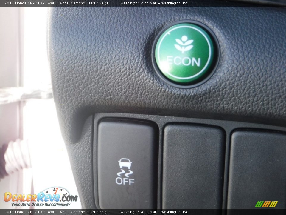 2013 Honda CR-V EX-L AWD White Diamond Pearl / Beige Photo #24