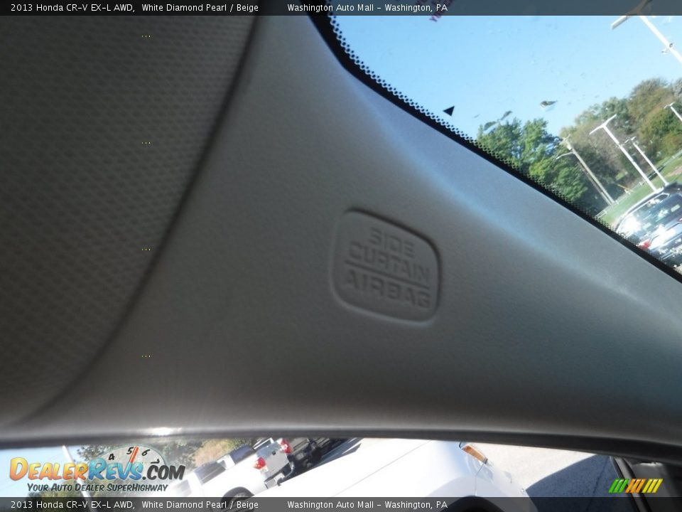 2013 Honda CR-V EX-L AWD White Diamond Pearl / Beige Photo #25