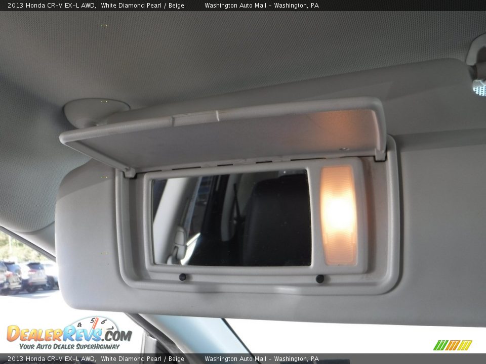 2013 Honda CR-V EX-L AWD White Diamond Pearl / Beige Photo #27