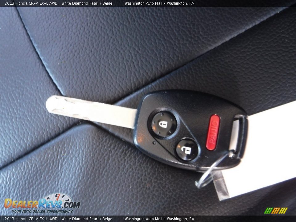 2013 Honda CR-V EX-L AWD White Diamond Pearl / Beige Photo #30