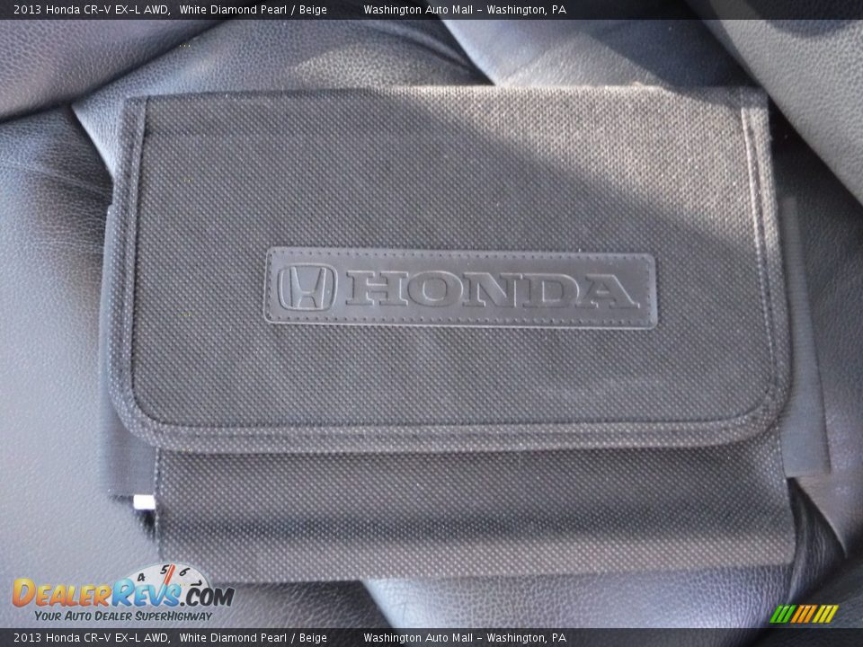 2013 Honda CR-V EX-L AWD White Diamond Pearl / Beige Photo #31
