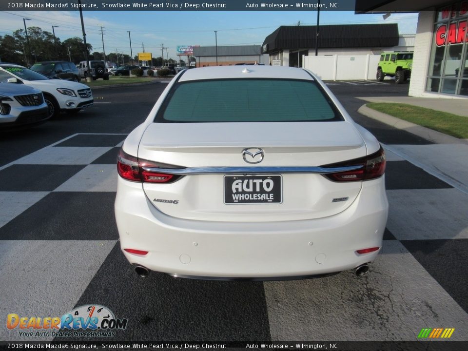 2018 Mazda Mazda6 Signature Snowflake White Pearl Mica / Deep Chestnut Photo #4