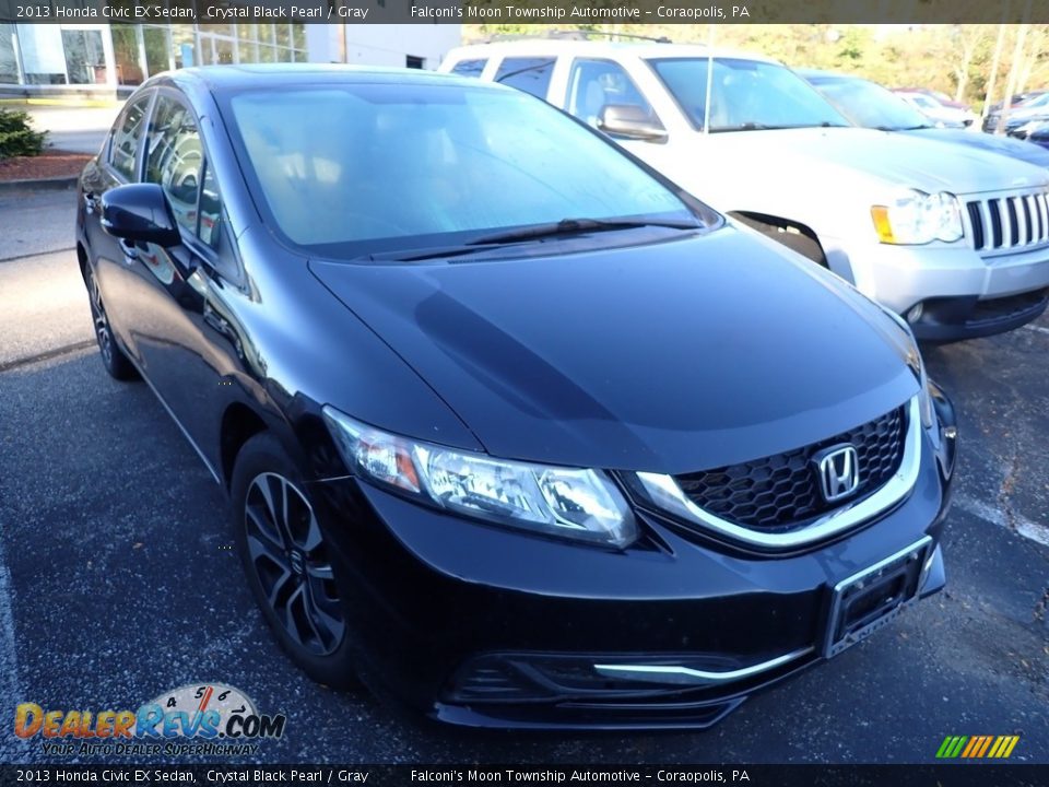 2013 Honda Civic EX Sedan Crystal Black Pearl / Gray Photo #3