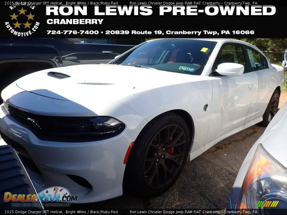 2015 Dodge Charger SRT Hellcat Bright White / Black/Ruby Red Photo #1