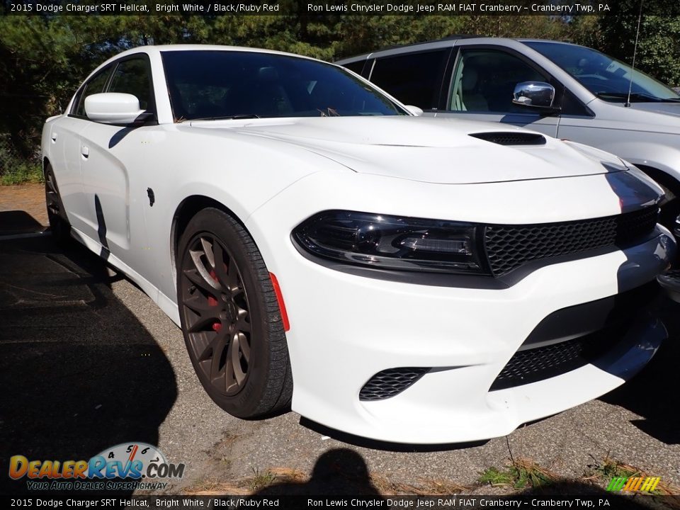 2015 Dodge Charger SRT Hellcat Bright White / Black/Ruby Red Photo #2