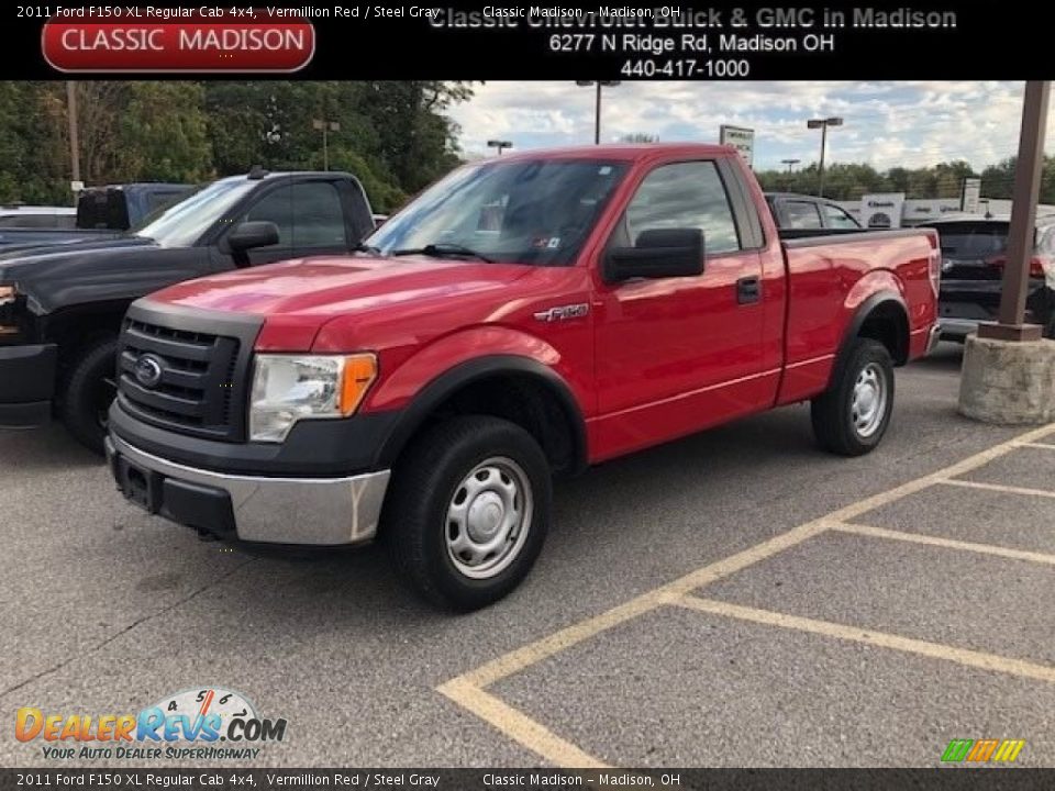2011 Ford F150 XL Regular Cab 4x4 Vermillion Red / Steel Gray Photo #1