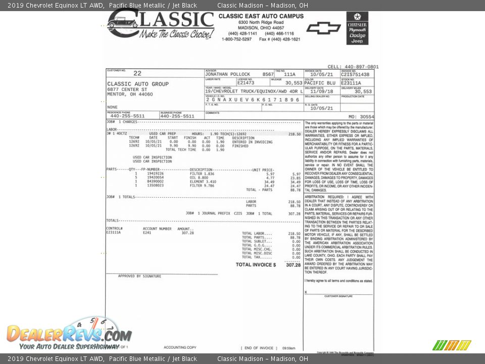 Dealer Info of 2019 Chevrolet Equinox LT AWD Photo #2