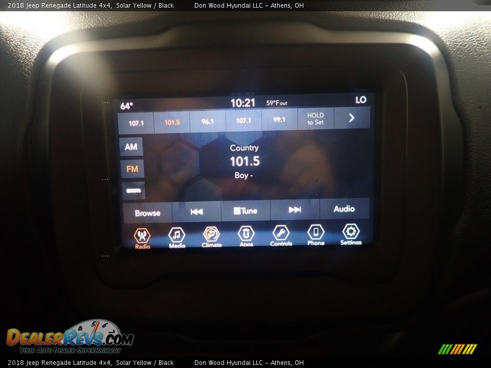 2018 Jeep Renegade Latitude 4x4 Solar Yellow / Black Photo #26
