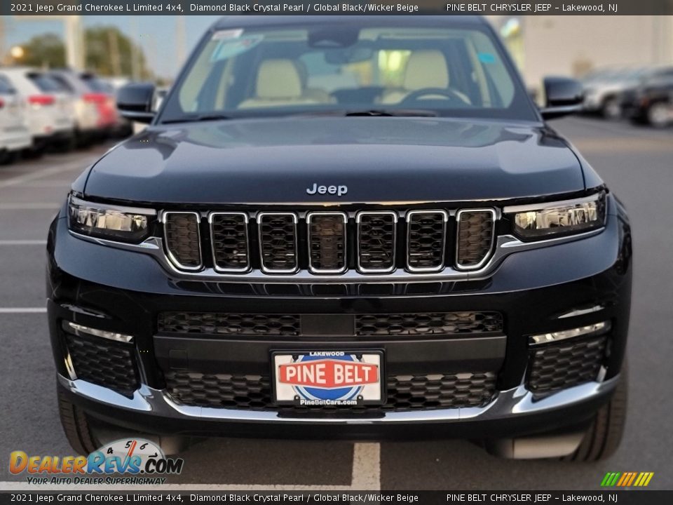 2021 Jeep Grand Cherokee L Limited 4x4 Diamond Black Crystal Pearl / Global Black/Wicker Beige Photo #3