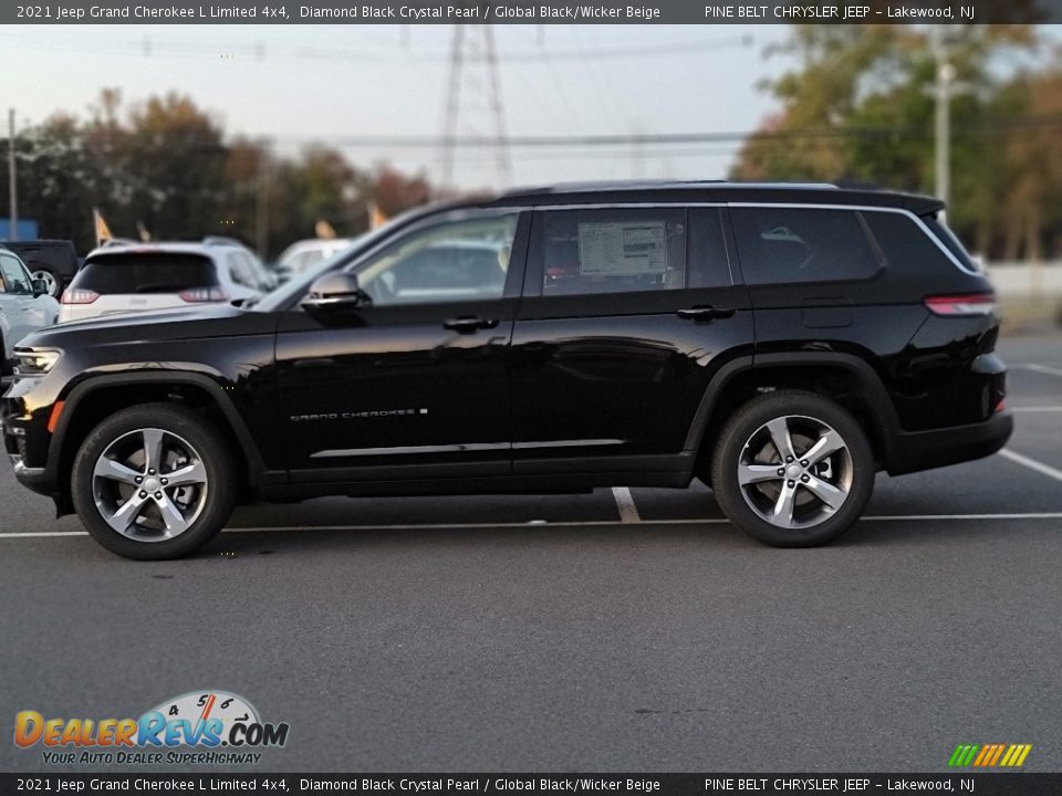 2021 Jeep Grand Cherokee L Limited 4x4 Diamond Black Crystal Pearl / Global Black/Wicker Beige Photo #4