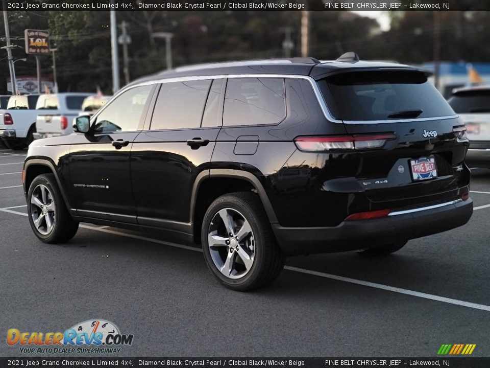 2021 Jeep Grand Cherokee L Limited 4x4 Diamond Black Crystal Pearl / Global Black/Wicker Beige Photo #6