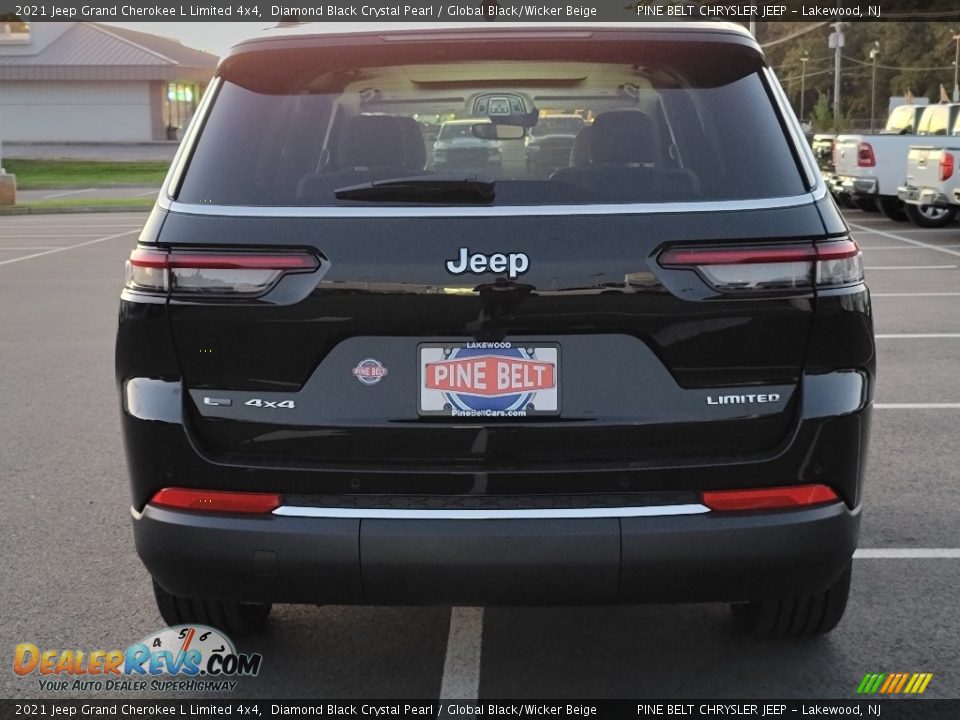 2021 Jeep Grand Cherokee L Limited 4x4 Diamond Black Crystal Pearl / Global Black/Wicker Beige Photo #7