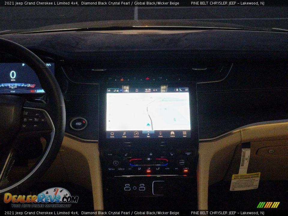 2021 Jeep Grand Cherokee L Limited 4x4 Diamond Black Crystal Pearl / Global Black/Wicker Beige Photo #10