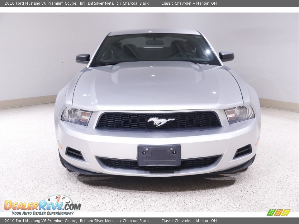 2010 Ford Mustang V6 Premium Coupe Brilliant Silver Metallic / Charcoal Black Photo #2