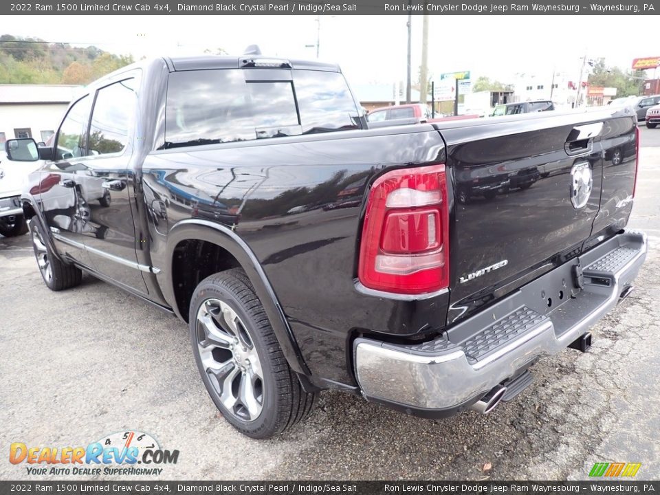 2022 Ram 1500 Limited Crew Cab 4x4 Diamond Black Crystal Pearl / Indigo/Sea Salt Photo #3