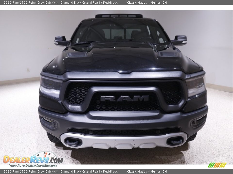 2020 Ram 1500 Rebel Crew Cab 4x4 Diamond Black Crystal Pearl / Red/Black Photo #2