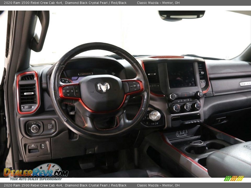 2020 Ram 1500 Rebel Crew Cab 4x4 Diamond Black Crystal Pearl / Red/Black Photo #6