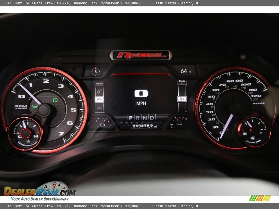 2020 Ram 1500 Rebel Crew Cab 4x4 Diamond Black Crystal Pearl / Red/Black Photo #8