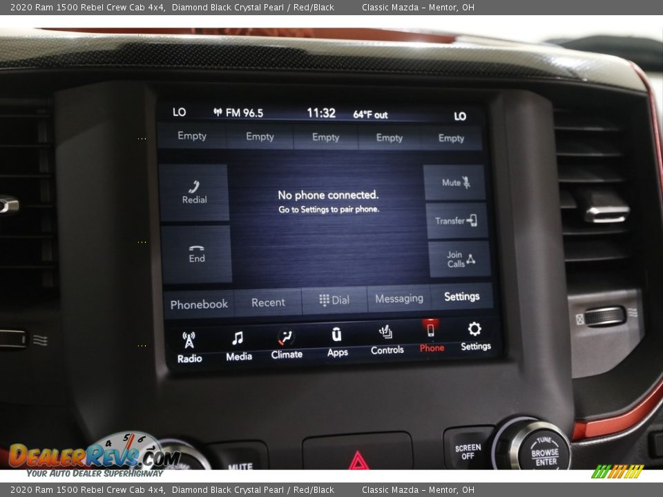 2020 Ram 1500 Rebel Crew Cab 4x4 Diamond Black Crystal Pearl / Red/Black Photo #14