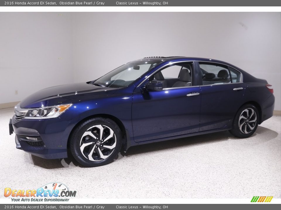 2016 Honda Accord EX Sedan Obsidian Blue Pearl / Gray Photo #3