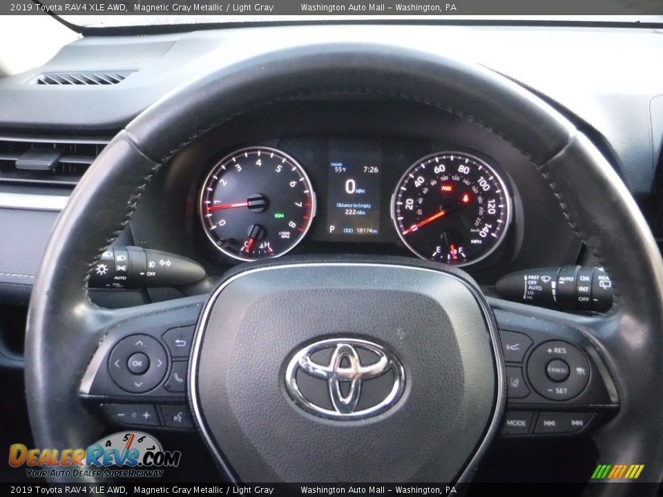 2019 Toyota RAV4 XLE AWD Magnetic Gray Metallic / Light Gray Photo #9