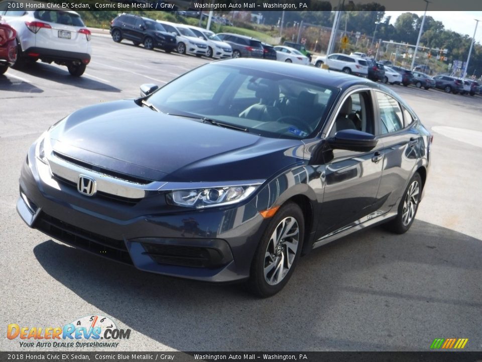 2018 Honda Civic EX Sedan Cosmic Blue Metallic / Gray Photo #5