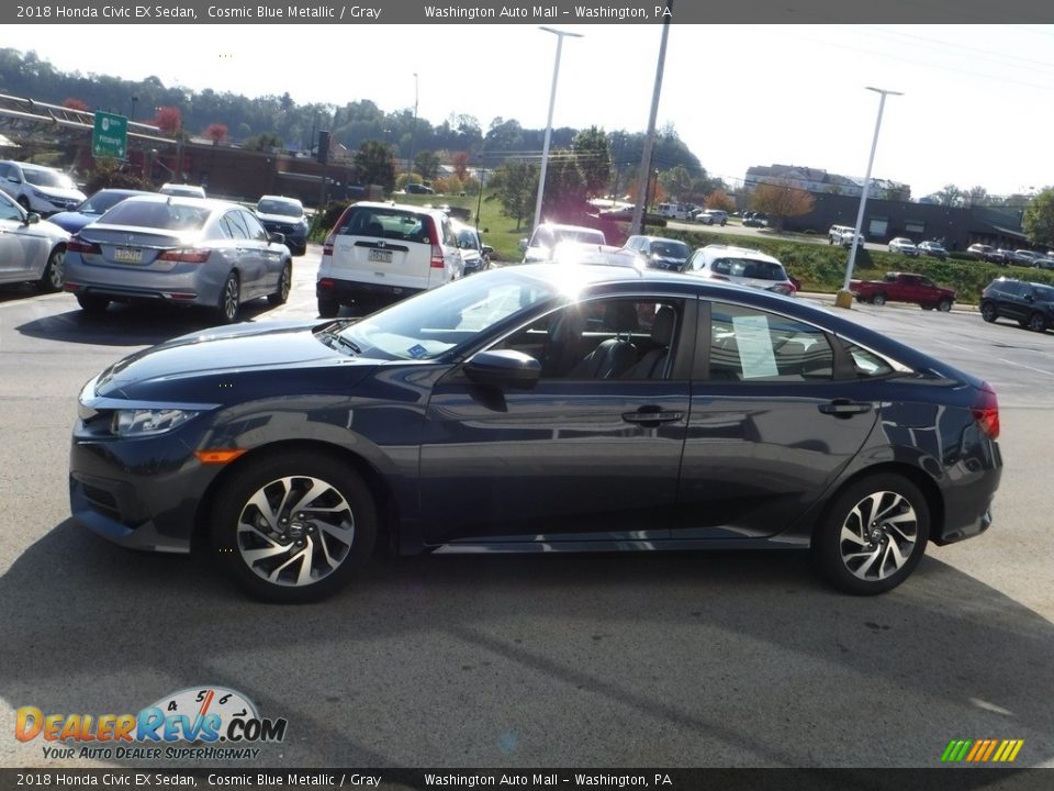 2018 Honda Civic EX Sedan Cosmic Blue Metallic / Gray Photo #6