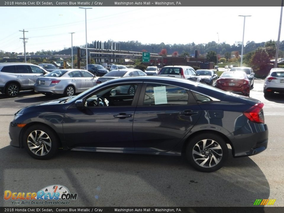 2018 Honda Civic EX Sedan Cosmic Blue Metallic / Gray Photo #7