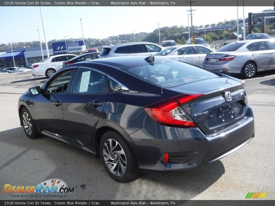 2018 Honda Civic EX Sedan Cosmic Blue Metallic / Gray Photo #8