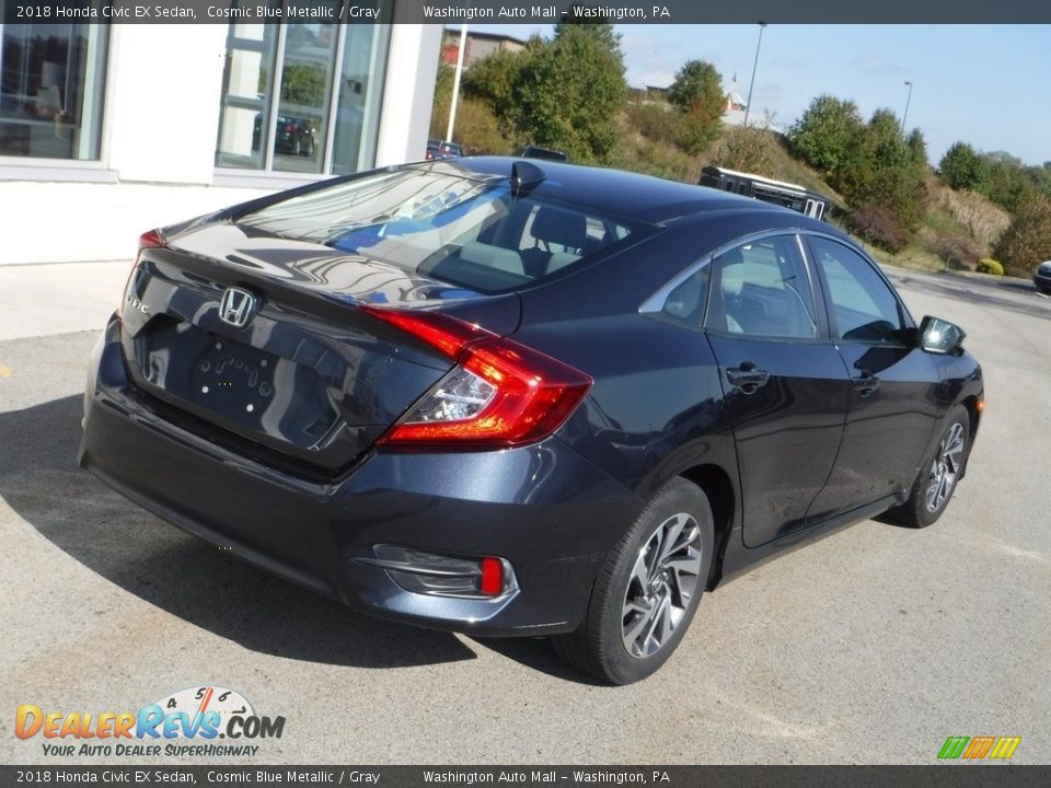 2018 Honda Civic EX Sedan Cosmic Blue Metallic / Gray Photo #10