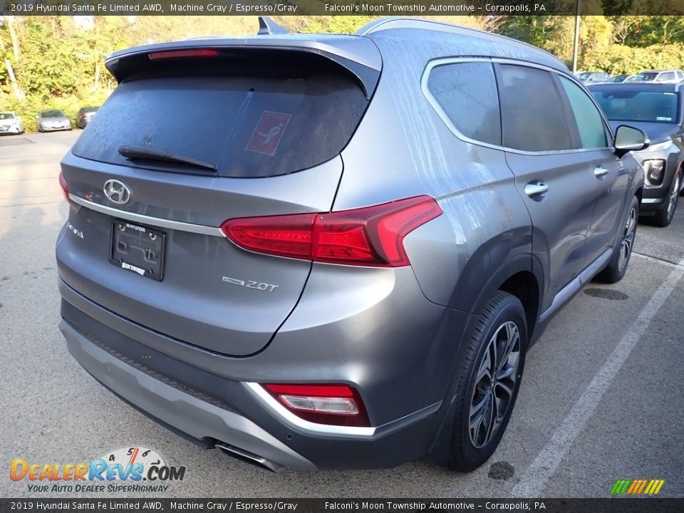 2019 Hyundai Santa Fe Limited AWD Machine Gray / Espresso/Gray Photo #4