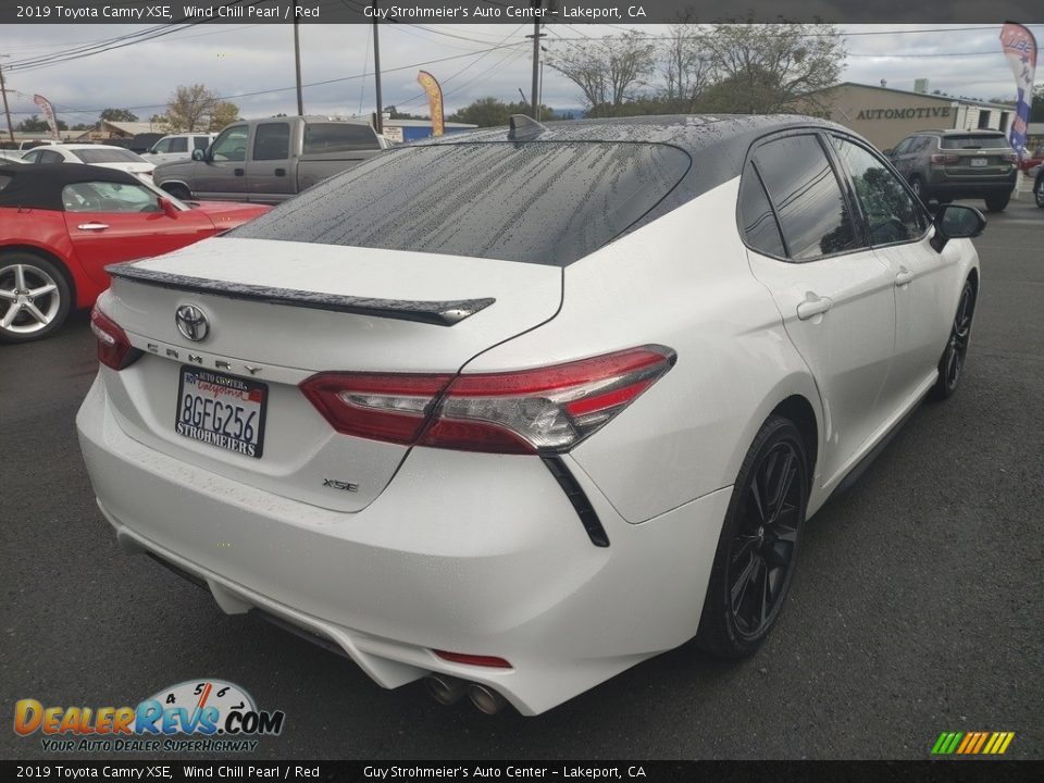 2019 Toyota Camry XSE Wind Chill Pearl / Red Photo #7