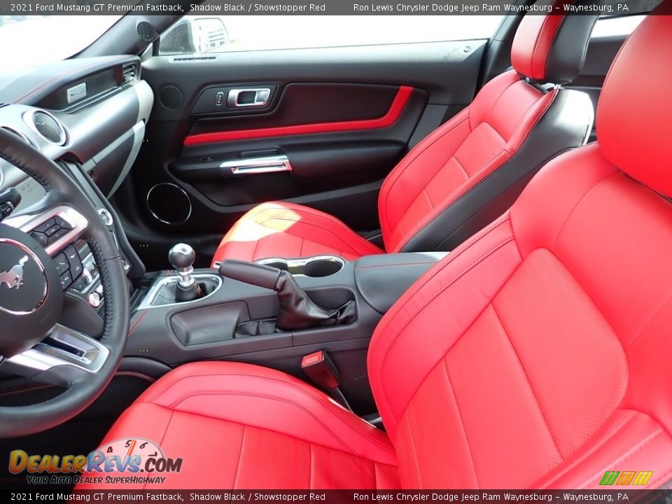Showstopper Red Interior - 2021 Ford Mustang GT Premium Fastback Photo #10
