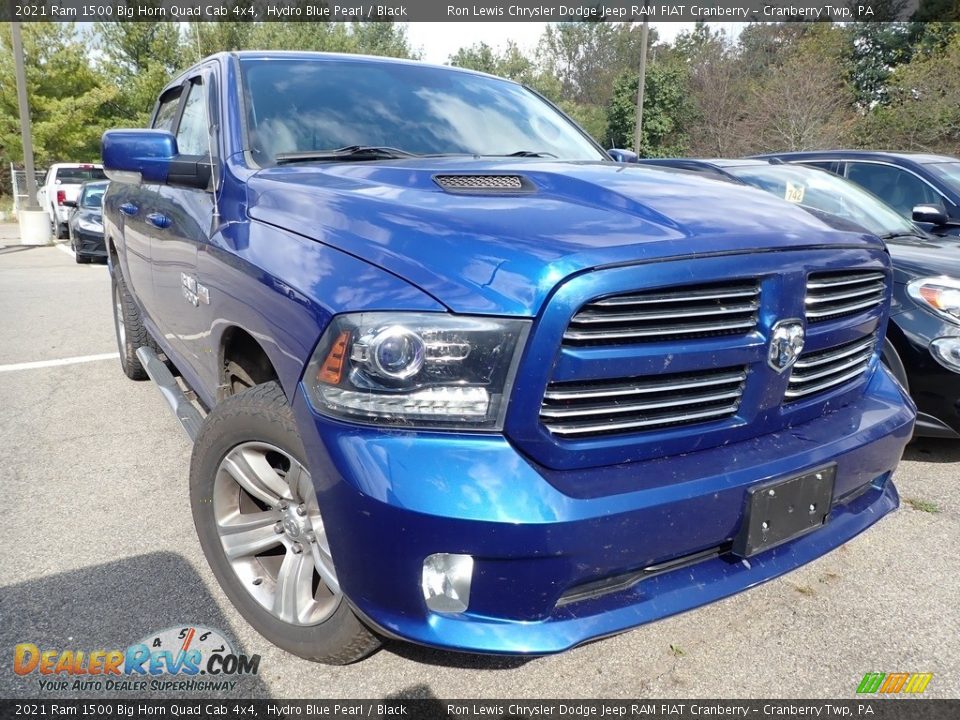 2021 Ram 1500 Big Horn Quad Cab 4x4 Hydro Blue Pearl / Black Photo #2