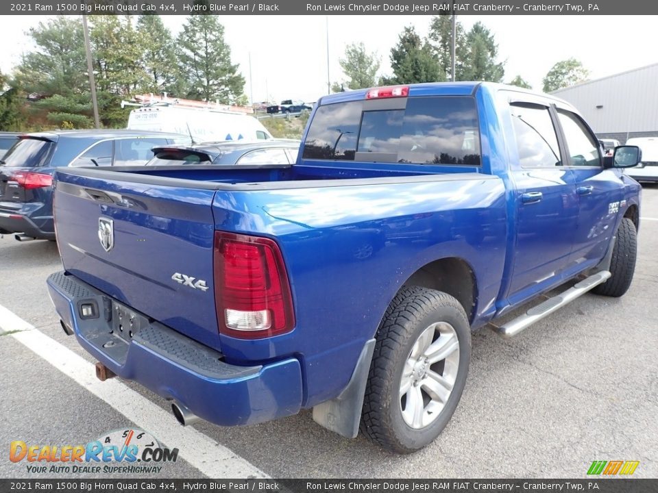 2021 Ram 1500 Big Horn Quad Cab 4x4 Hydro Blue Pearl / Black Photo #3