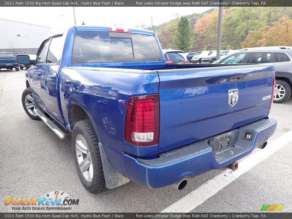 2021 Ram 1500 Big Horn Quad Cab 4x4 Hydro Blue Pearl / Black Photo #4