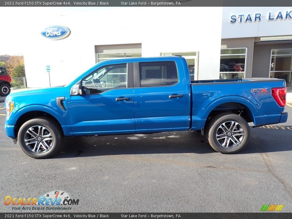 2021 Ford F150 STX SuperCrew 4x4 Velocity Blue / Black Photo #2