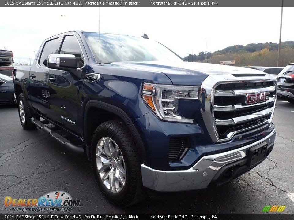 2019 GMC Sierra 1500 SLE Crew Cab 4WD Pacific Blue Metallic / Jet Black Photo #4