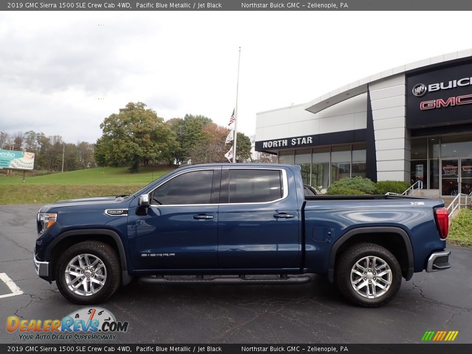 2019 GMC Sierra 1500 SLE Crew Cab 4WD Pacific Blue Metallic / Jet Black Photo #12