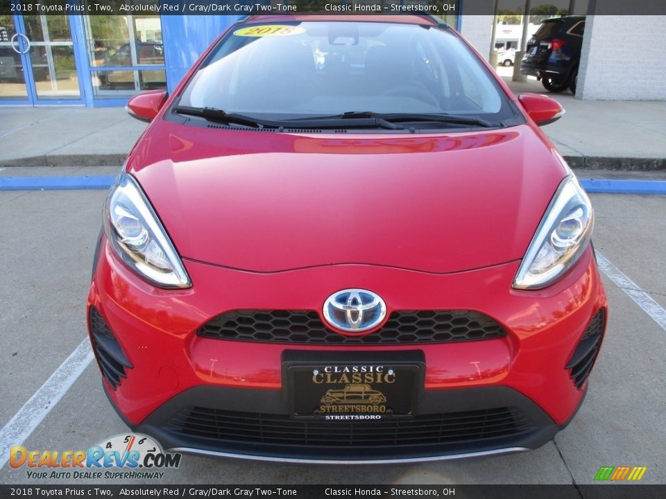 2018 Toyota Prius c Two Absolutely Red / Gray/Dark Gray Two-Tone Photo #2
