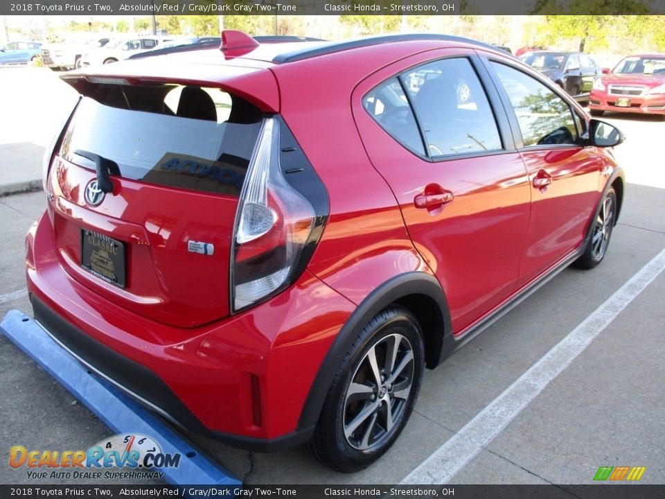 2018 Toyota Prius c Two Absolutely Red / Gray/Dark Gray Two-Tone Photo #5