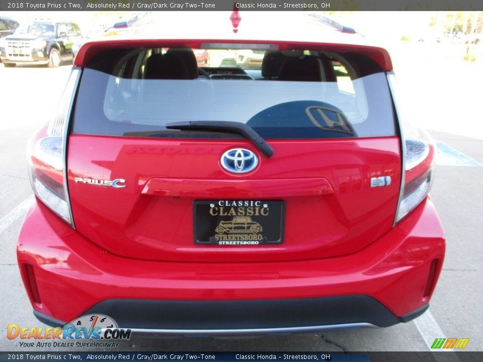 2018 Toyota Prius c Two Absolutely Red / Gray/Dark Gray Two-Tone Photo #6
